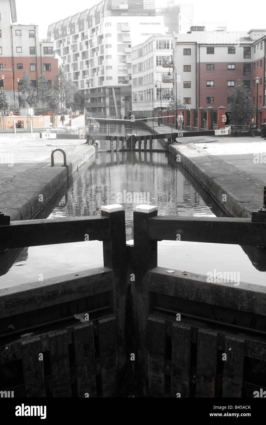 Bridge Water Canal Locks Manchester Stock Photo Alamy