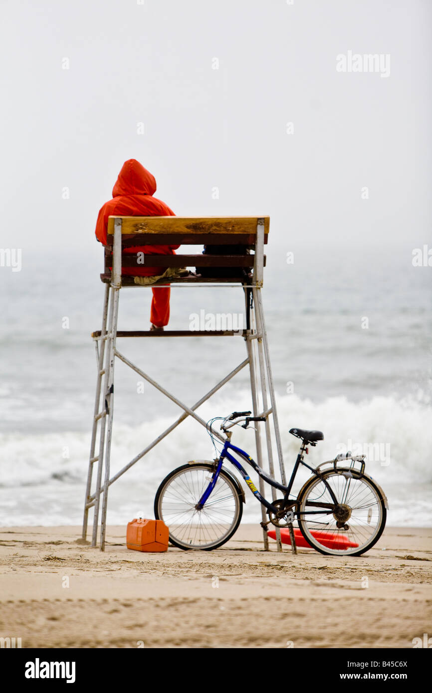 Lifeguard on duty at Far Rockaway Beach Queens NY USA Stock Photo Alamy