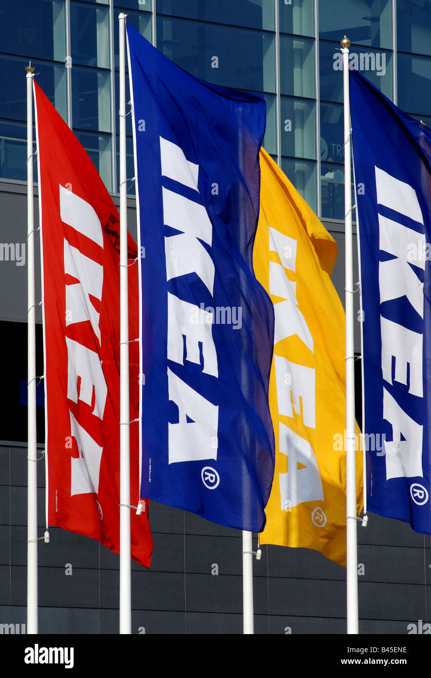 Flags at Coventry Ikea store West Midlands England UK Stock Photo