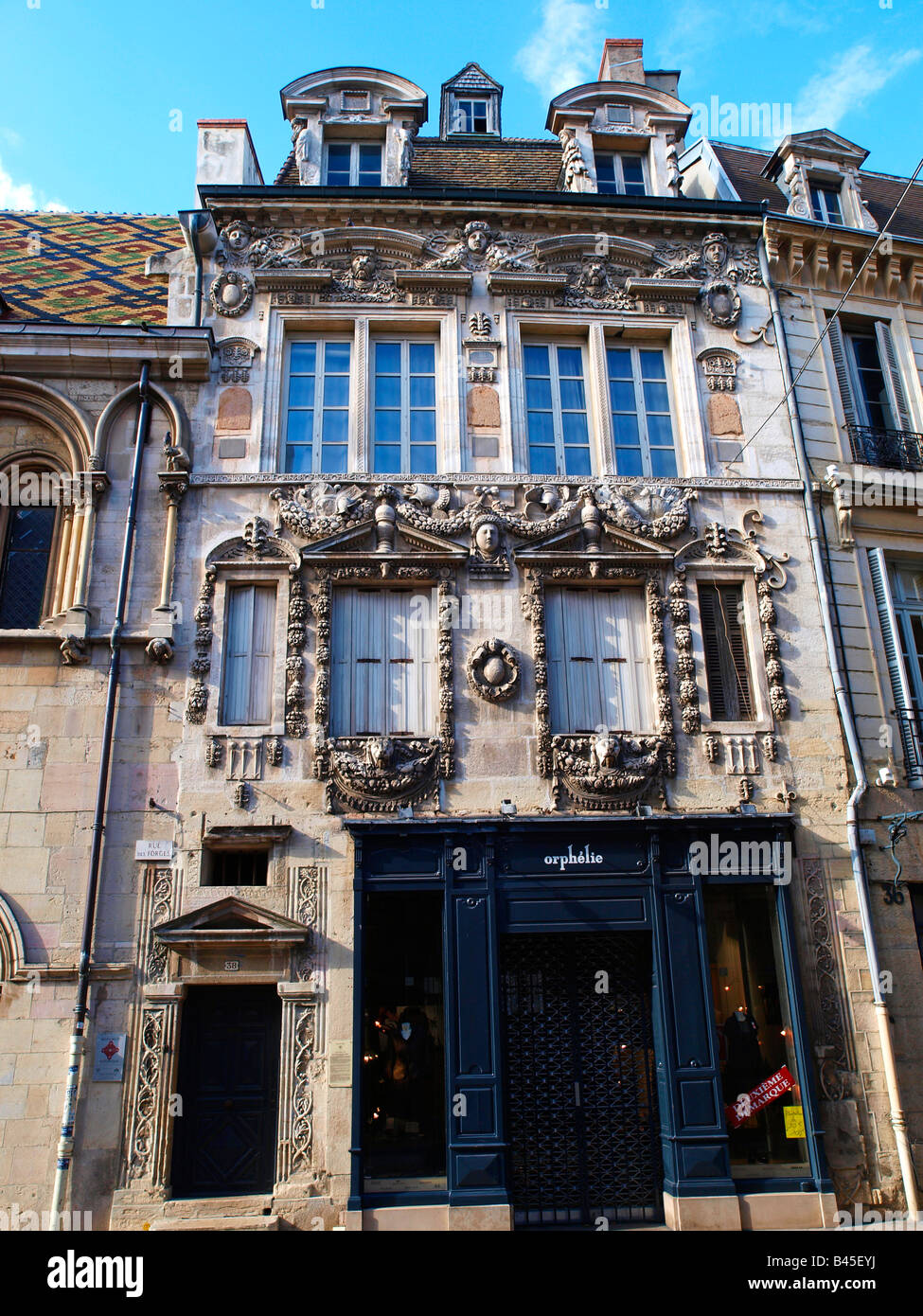 city view Dijon, France, Rue de Forges Stock Photo - Alamy