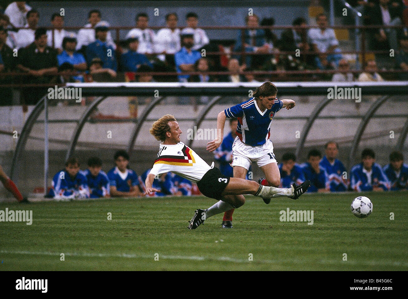 Sport, football, world championship, Germany versus Yugoslavia, (4:1), Milan, Italy, Andreas Brehme, 10.6.1990, Stock Photo