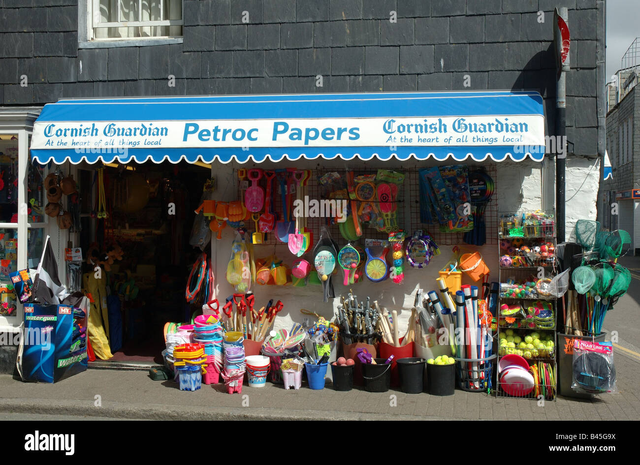 newsagents shop, Padstow, Cornwall, England, UK Stock Photo Alamy