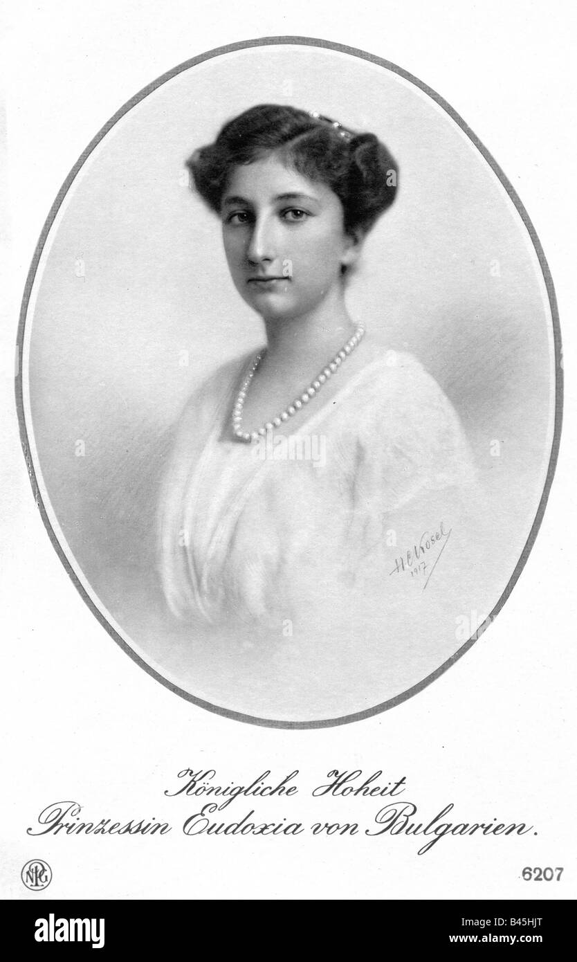 Eudoxia Augusta, 17.1.1898 - 4.10.1985, Princess of Bulgaria,  portrait, postcard by H.C. Kosel, 1917, , Stock Photo