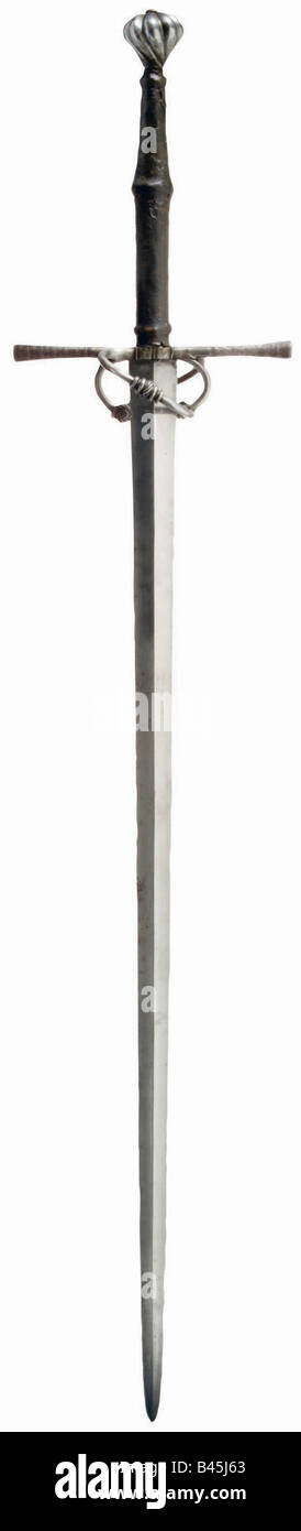 weapons/arms, batons, swords, two-handed sword, German, circa 1500, replica, long sword, weapon, 16th century, , Stock Photo