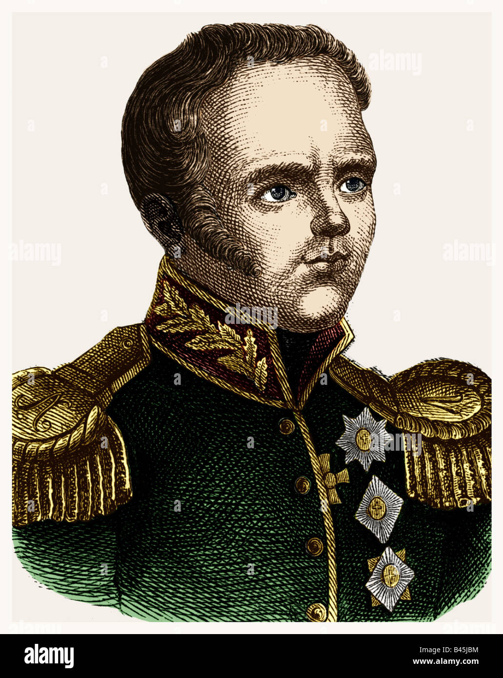 Constantine Pavlovich, 8.5.1779 - 27.6.1831, Grand Duke of Russia, portrait, engraving, 19th century, Romanov, , Stock Photo