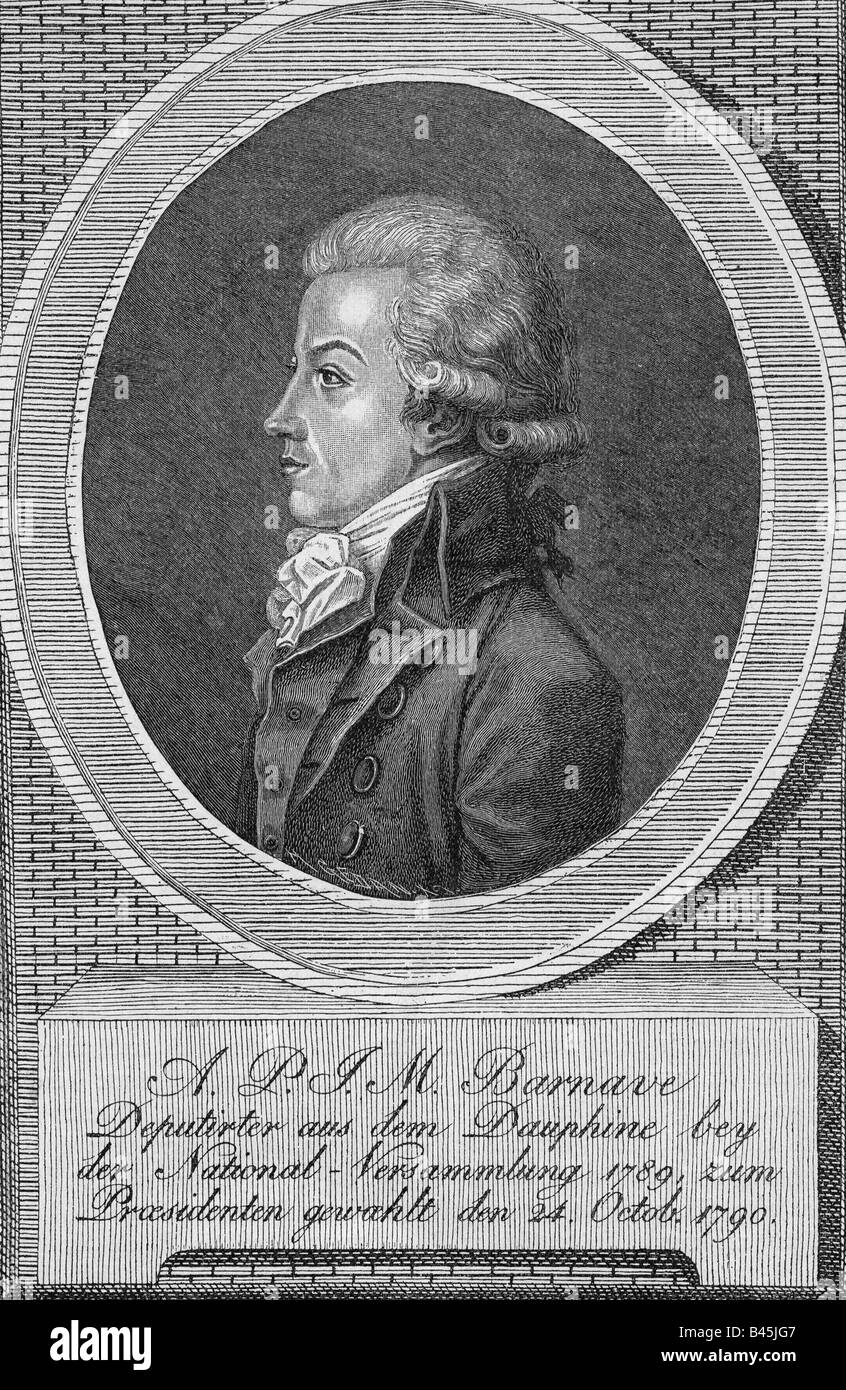 Barnave, Antoine, 22.10.1761 - 29.11.1793, French politician, portrait ...
