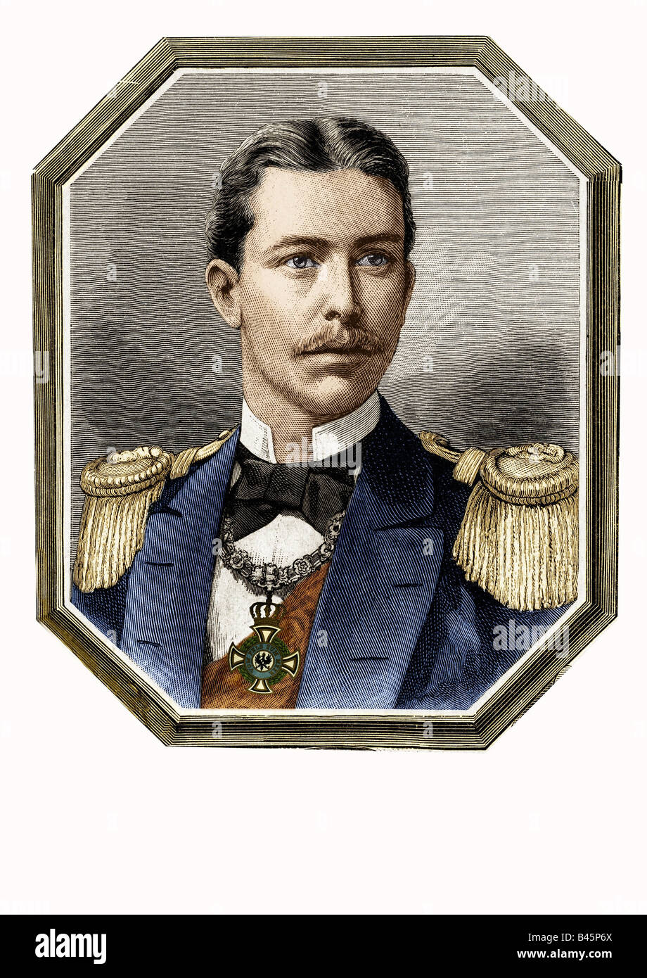 Heinrich, 14.8.1862 - 20.3.1929, Prince of Prussia, German admiral, portrait, engraving 1887, Stock Photo