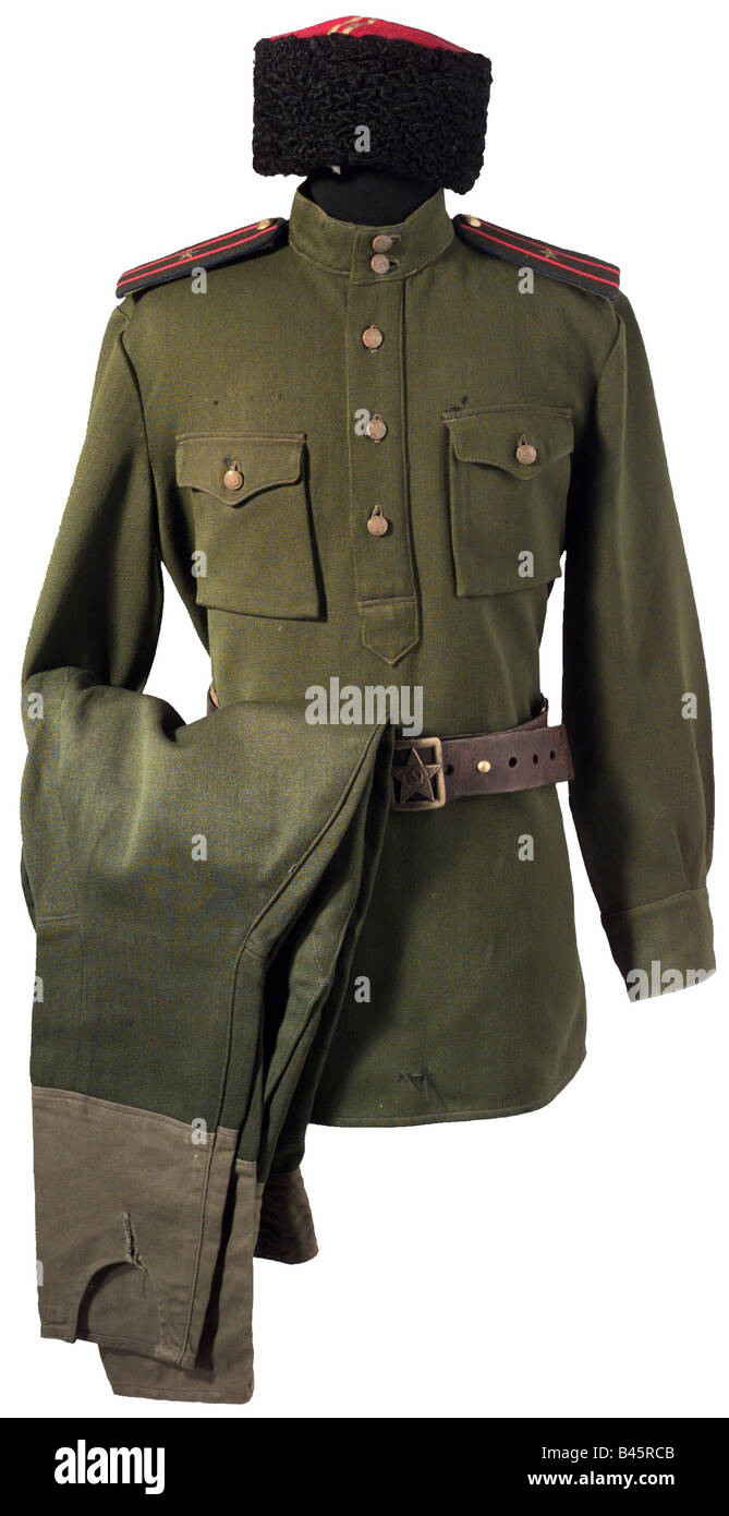 military, uniforms, Russia, tunic typ 1936 with brechees & fur cap