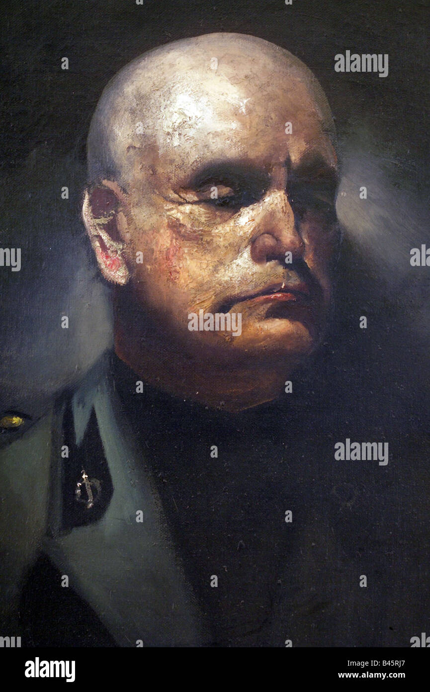 Mussolini, Benito, 29.7.1883 - 28.4.1945, Italien politician (PNF), Prime Minister 30.10.1922 - 25.7.1943, portrait, painting by Paul Mathias Padua (1903 - 1981), Germany 1941, detail, Stock Photo