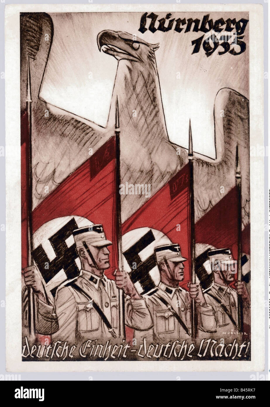 Nazism/National Socialism, Nuremberg Rallies, Rally 10.9.1935 - 16.9.1935, postcard, propaganda, NSDAP, Storm Trooper, SA,  Nazi Germany, Third Reich, , Stock Photo