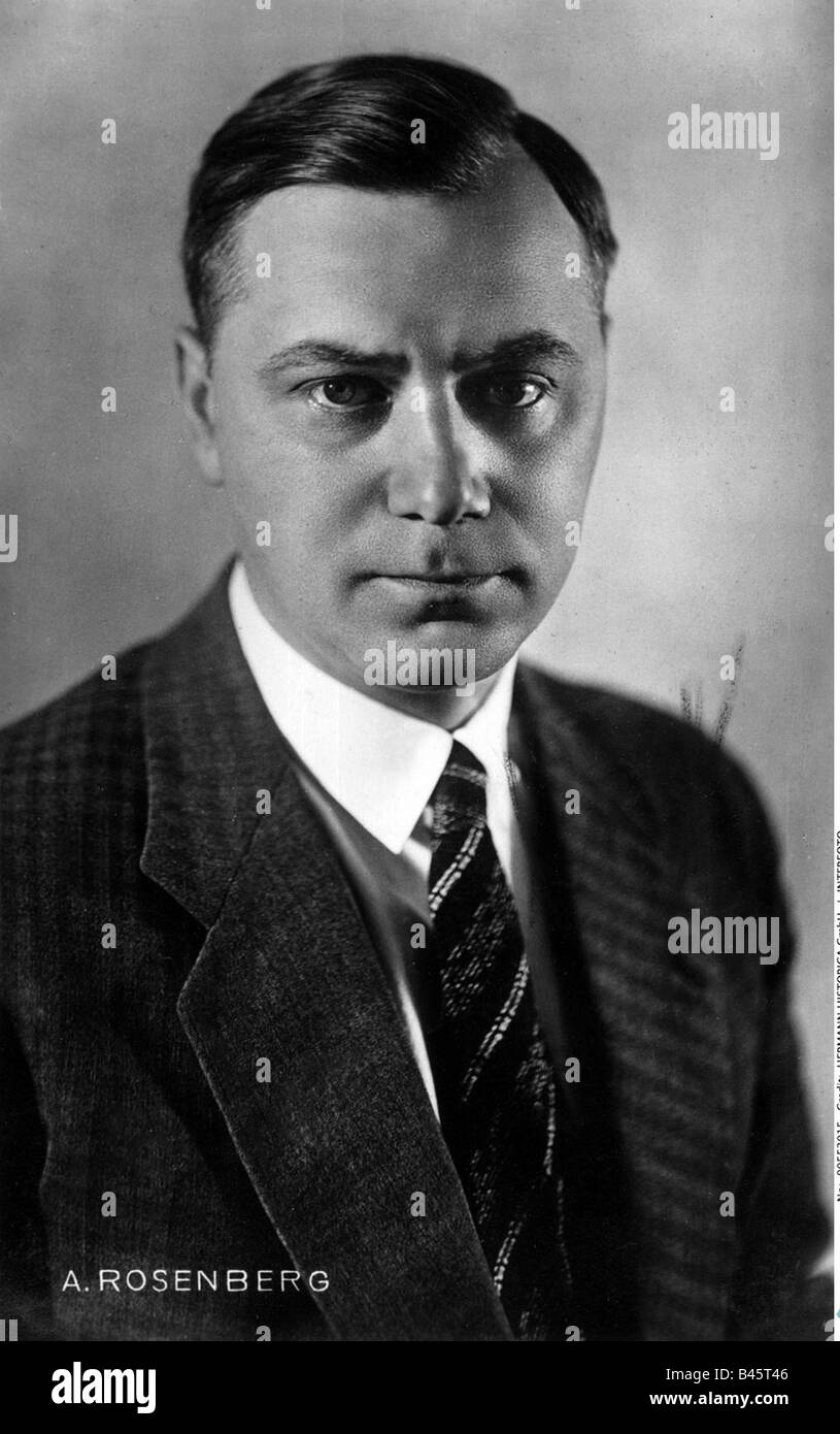 Rosenberg, Alfred, 13.1.1893 - 16.10.1946, German politician, Head of NSDAP Foreign Affairs Office 1933 - 1945, portrait, 1930s, 30s, Nazi Germany, Third Reich,  national socialism, 20th century, , Stock Photo