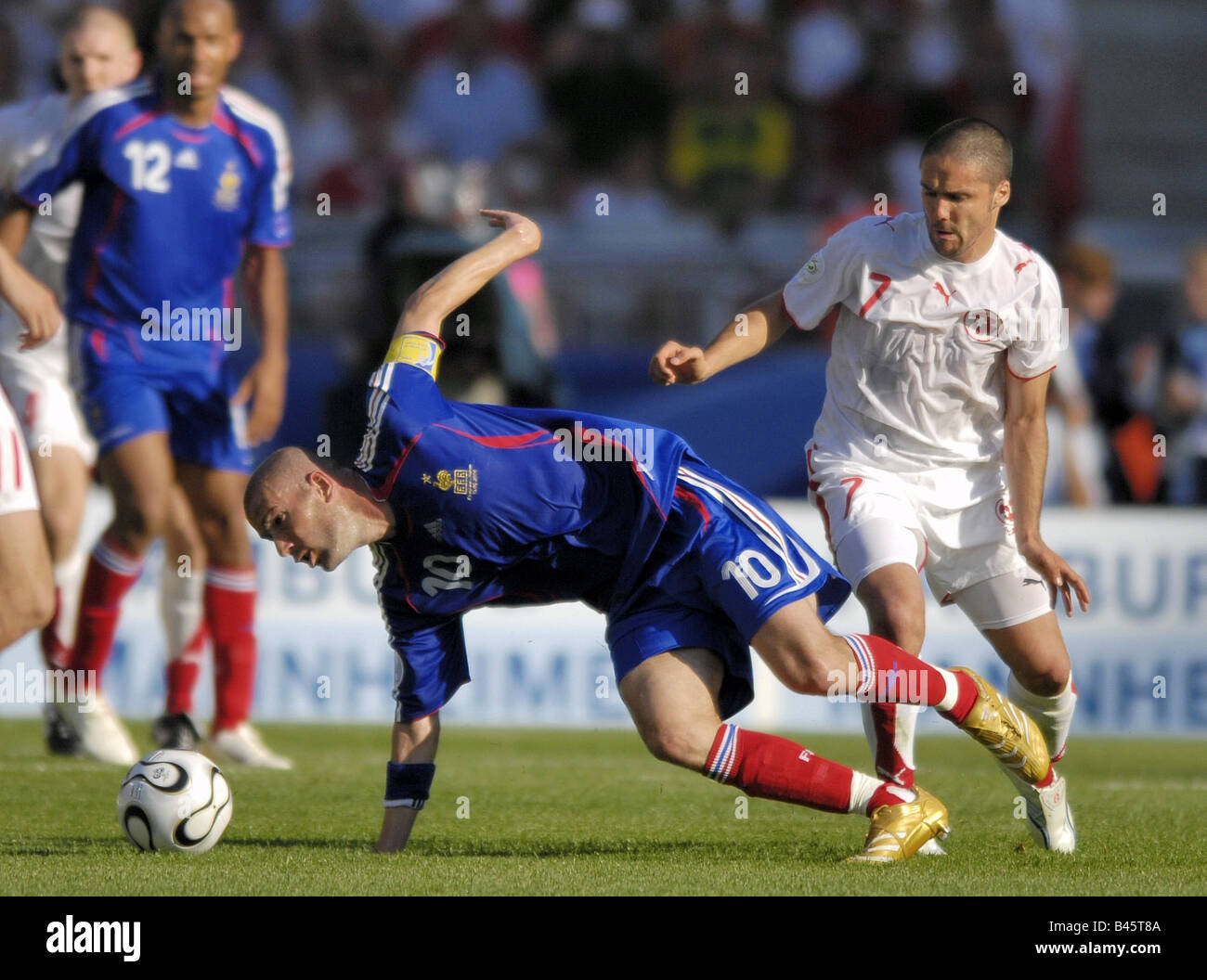 Sport, football, world championships, France versus Switzerland, (0:0), Stuttgart, 13.6.2006, Additional-Rights-Clearance-Info-Not-Available Stock Photo