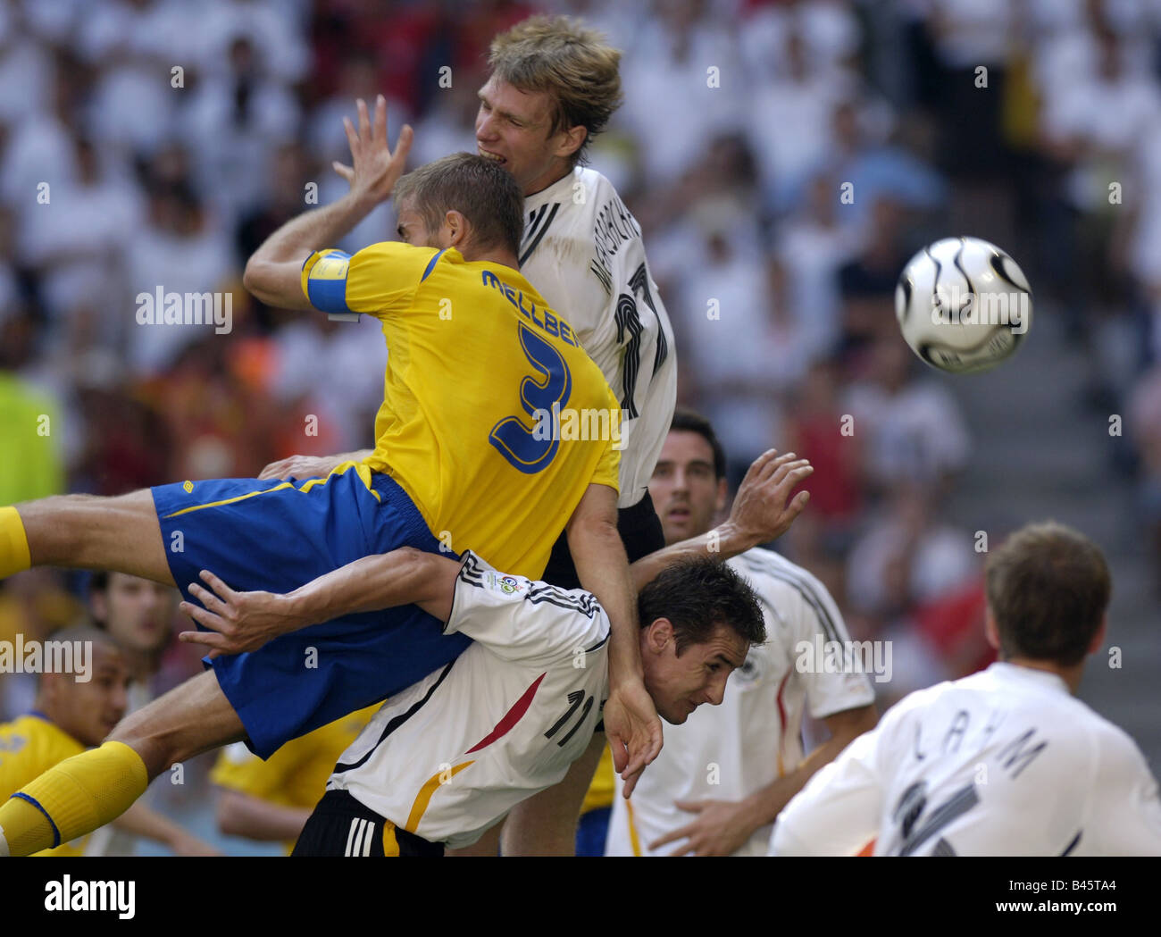 Sport, football, world championships, eighth final, Germany versus Sweden, (2:0), Munich, 24.6.2006, Additional-Rights-Clearance-Info-Not-Available Stock Photo