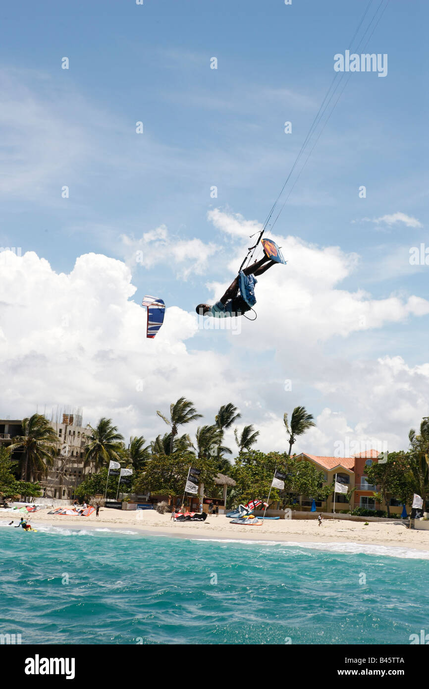 kite boarding at kite beach in the Dominican Republic Stock Photo Alamy
