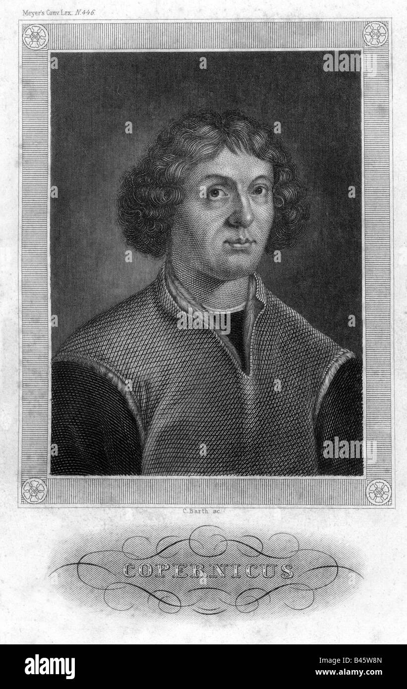 Copernicus nicolaus polish astronomer portrait steel engraving birth