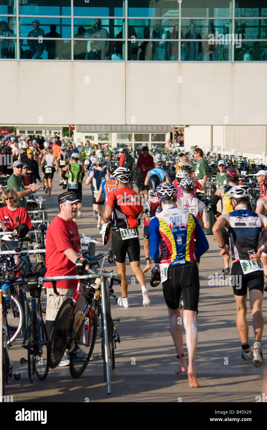 Participants engage in the Wisconsin Ironman Triathlon 7 Sept 2008