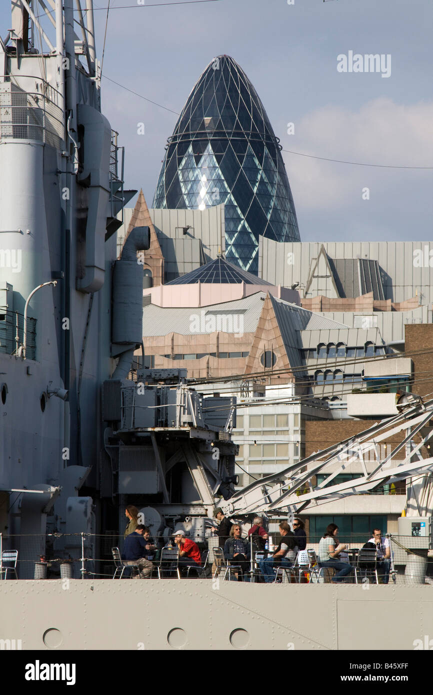 city of london hms belfast deck england uk gb Stock Photo - Alamy