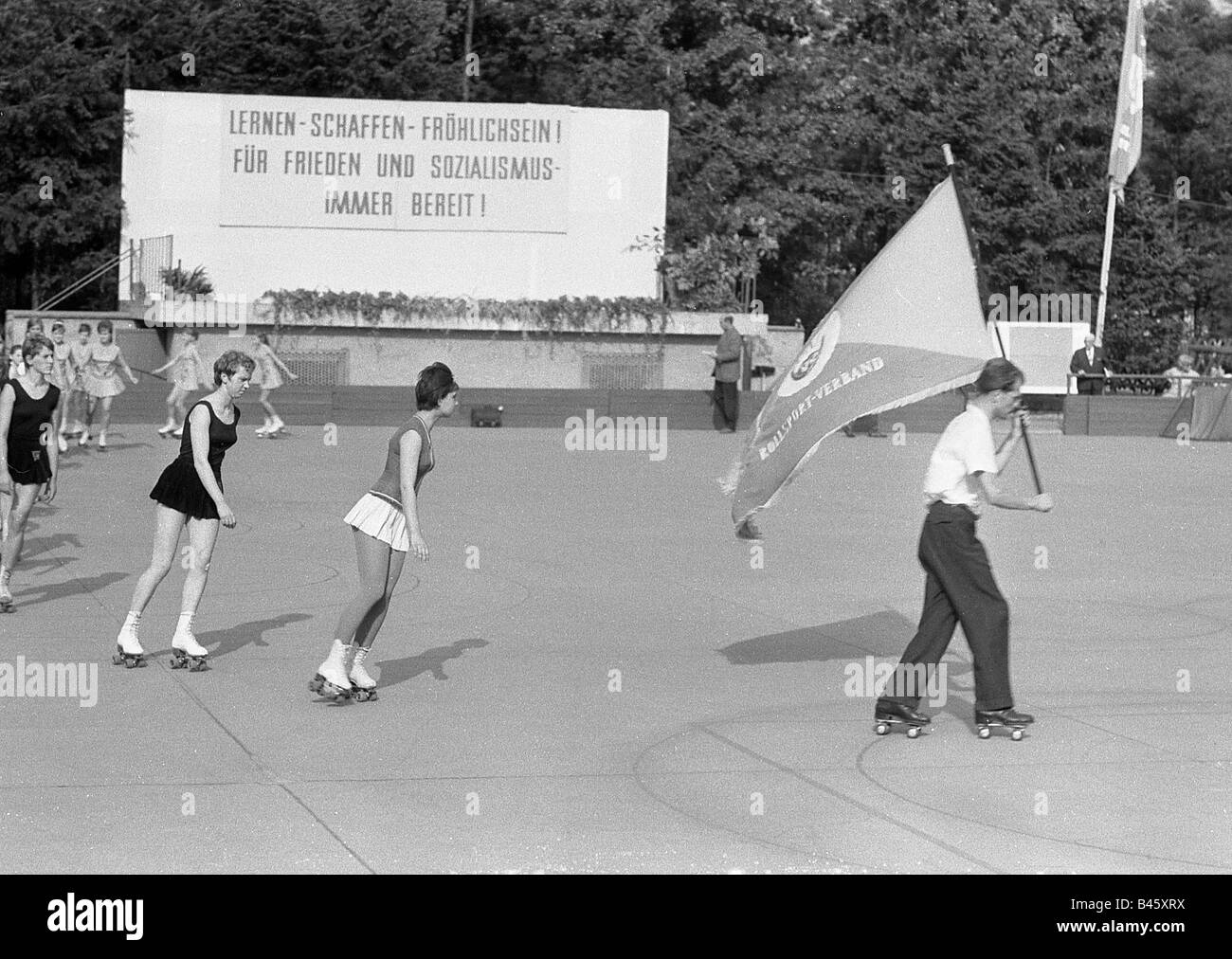 Roller skating 1960s Black and White Stock Photos & Images Alamy