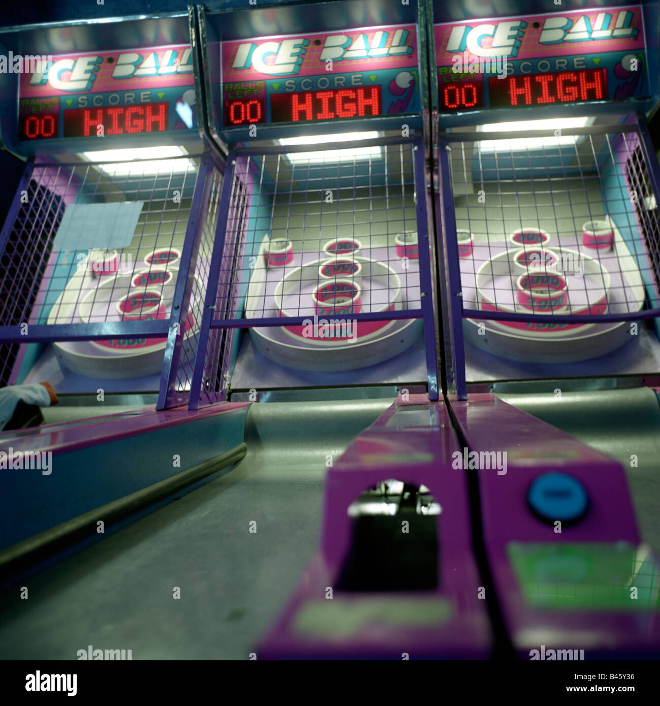 An arcade game at a Brooklyn roller rink. Stock Photo