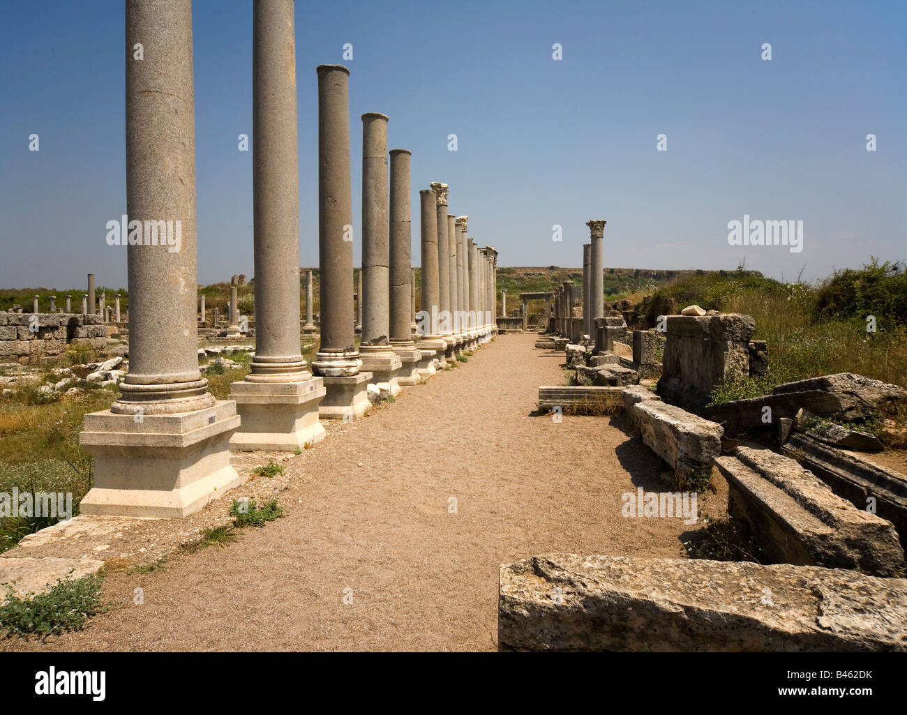 Ancient Perge ruins Turkey Stock Photo