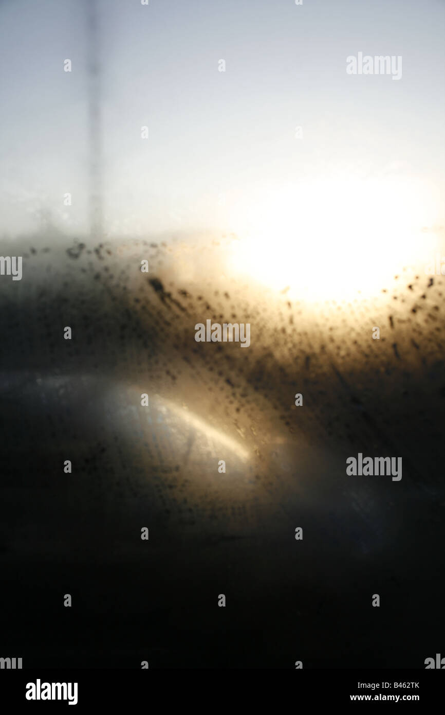abstract view through condensation drops on car window Stock Photo Alamy