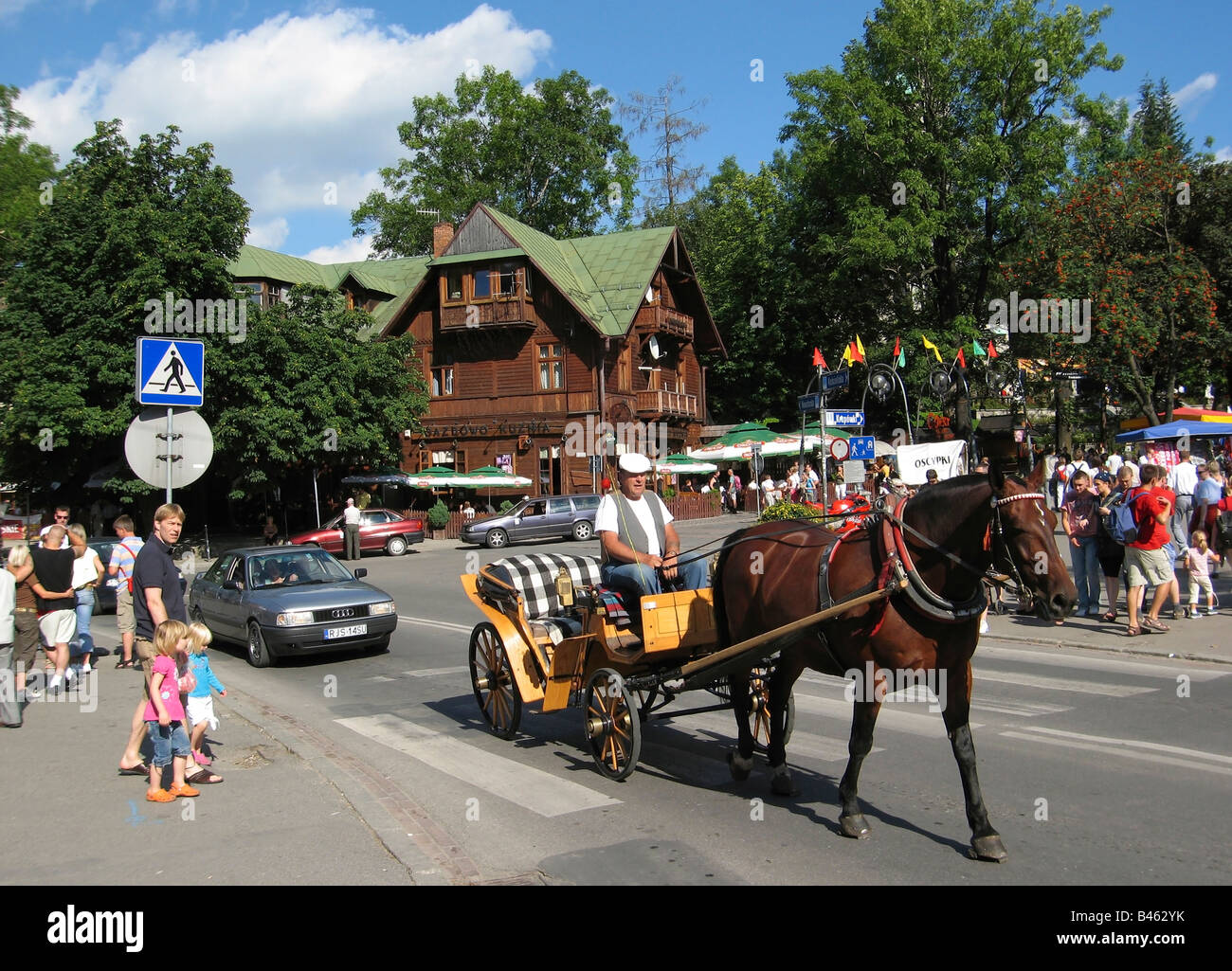 Poland Zakopane town Tatras Mt Krupowki Street Stock Photo