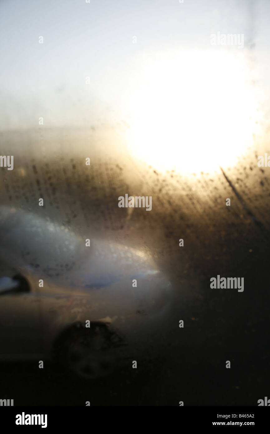 abstract view through condensation drops on car window Stock Photo Alamy
