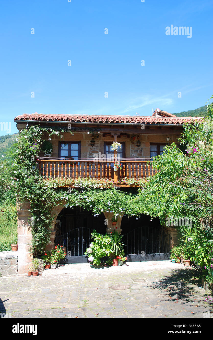 Typical house. Barcena Mayor. Cantabria province. Spain. Stock Photo