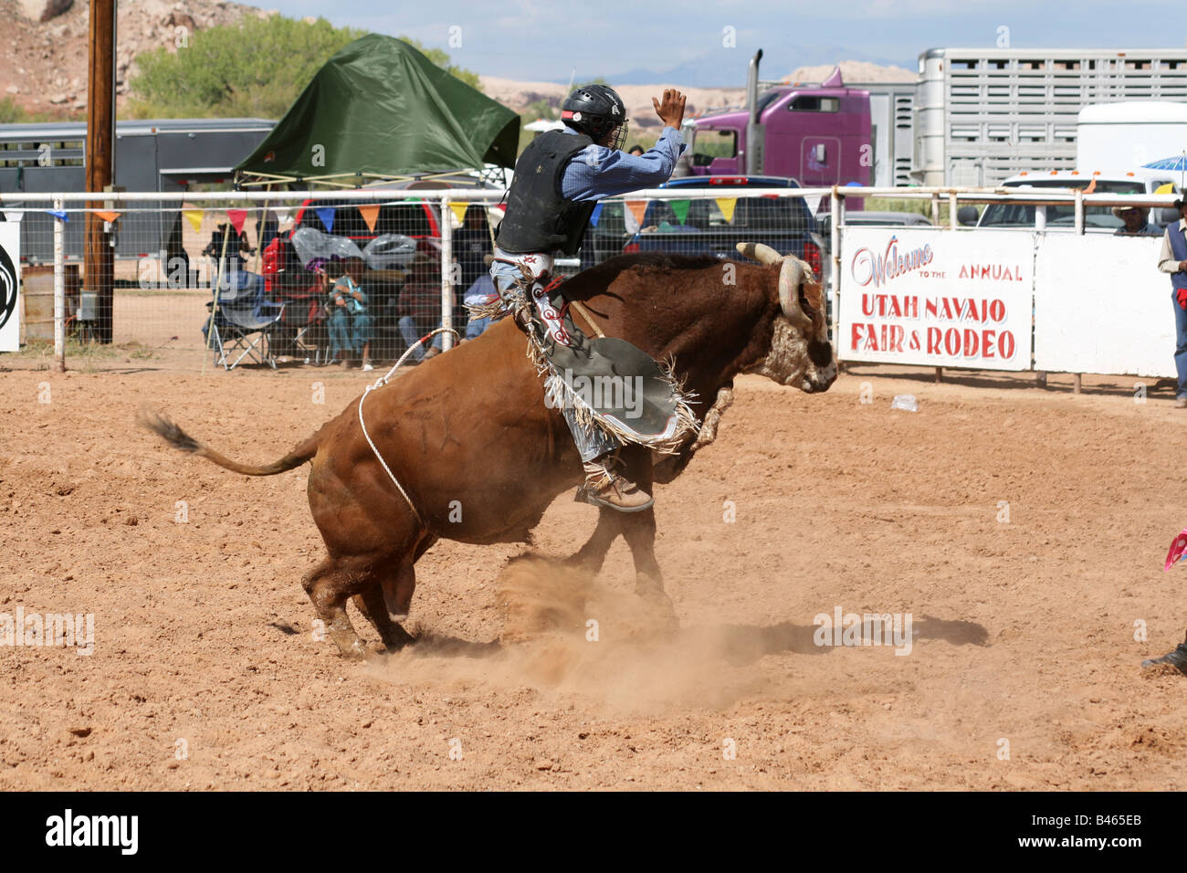 Bull riding. Utah Navajo Fair and Rodeo. Blanding Stock Photo - Alamy