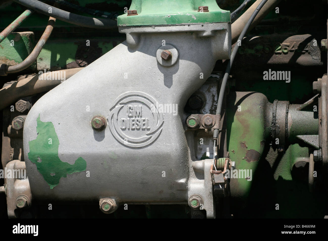 Engine part General Motors diesel engine Stock Photo Alamy
