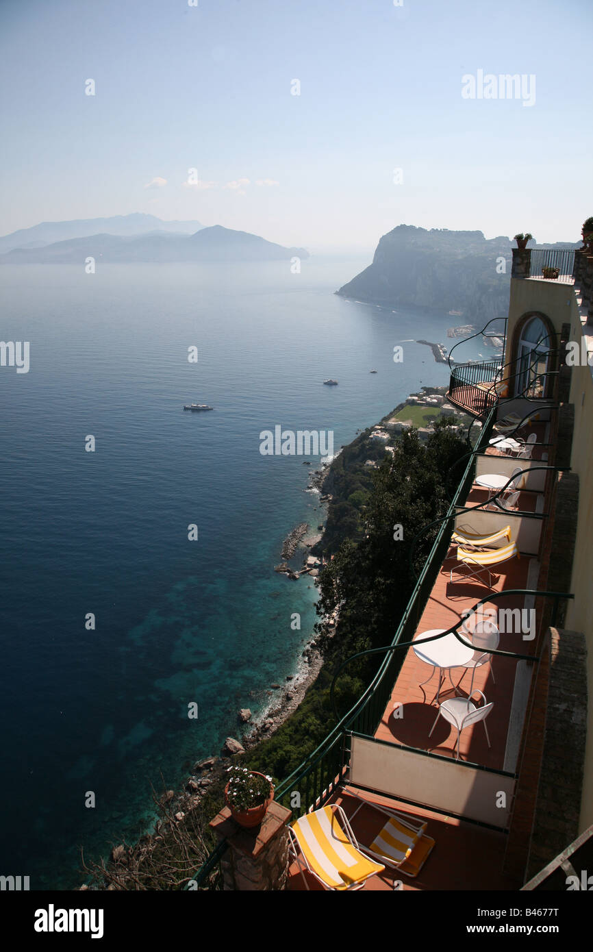 View from Caesar Agustus Hotel in Capri Stock Photo