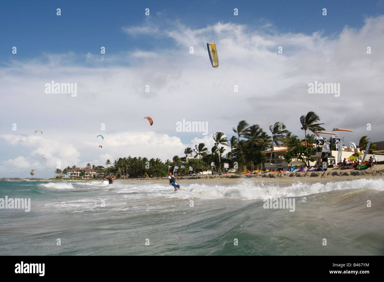 kite boarding at kite beach in the Dominican Republic Stock Photo Alamy