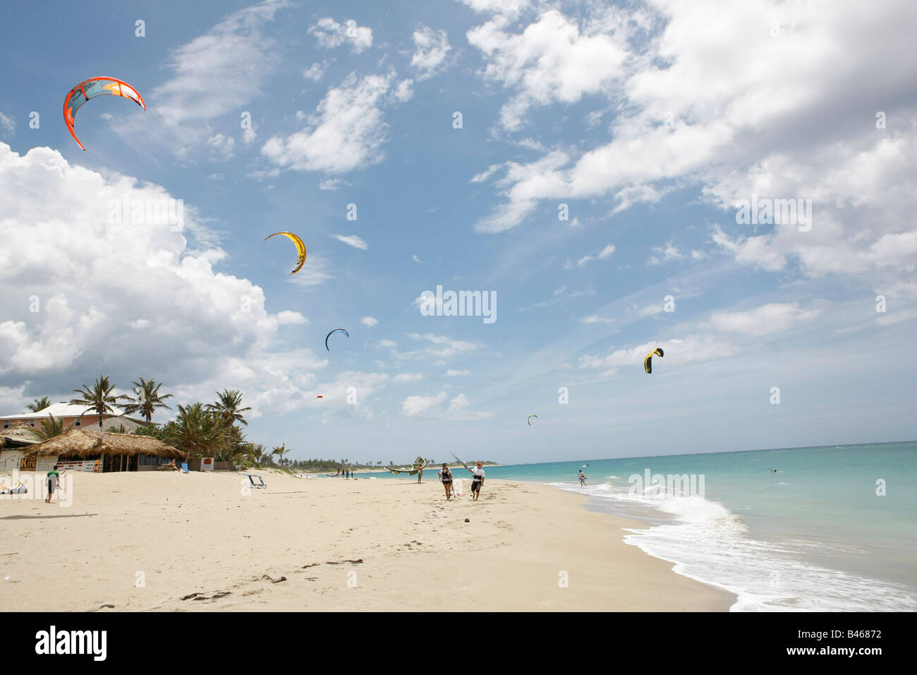 kite boarding at kite beach in the Dominican Republic Stock Photo Alamy
