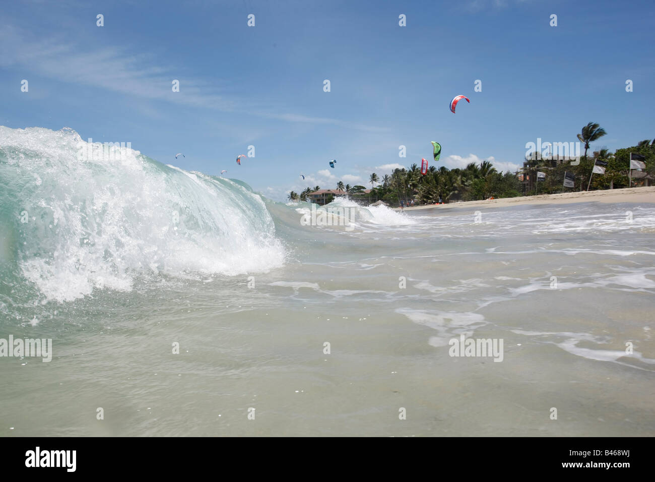 kite boarding at kite beach in the Dominican Republic Stock Photo Alamy