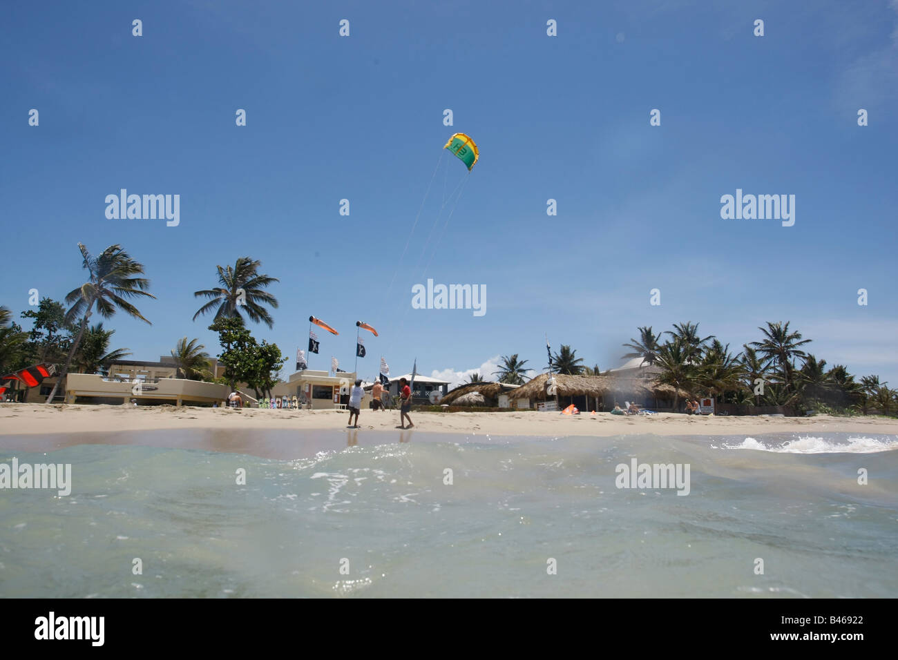 kite boarding at kite beach in the Dominican Republic Stock Photo Alamy