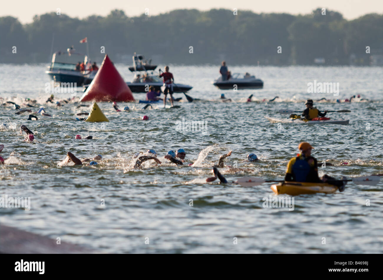Participants engage in the Wisconsin Ironman Triathlon 7 Sept 2008