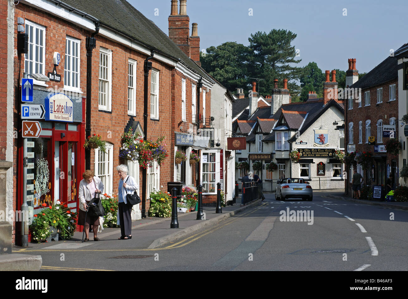 Town centre, Market Bosworth, Leicestershire, England, UK Stock Photo