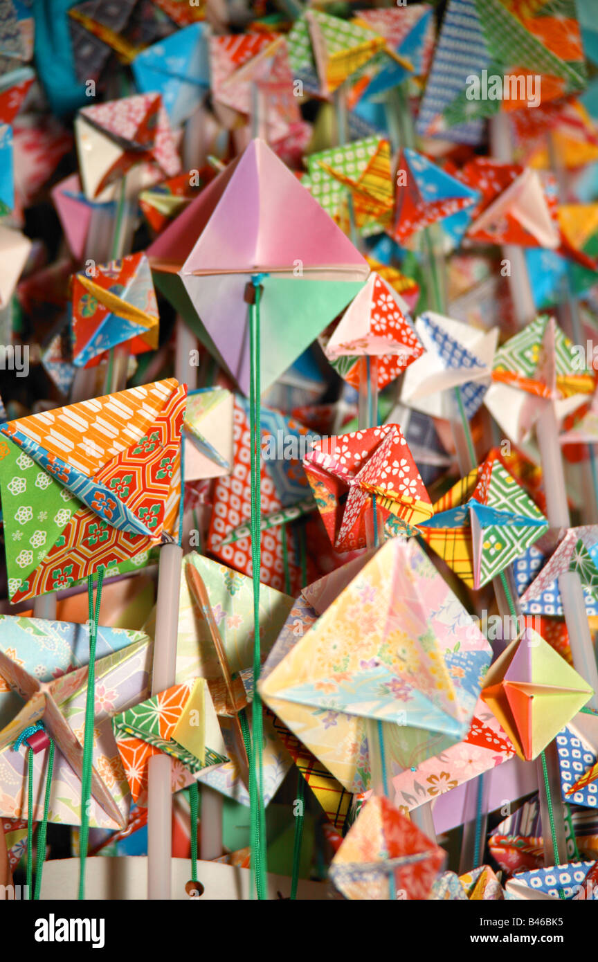 Paper origami shapes at a Japanese festival Stock Photo Alamy