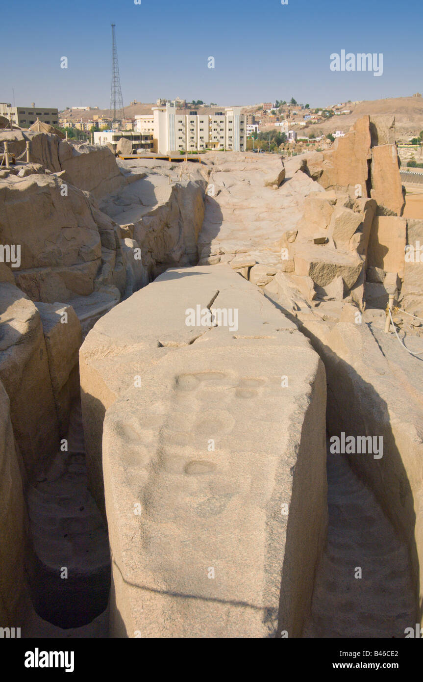 The unfinished obelisk in Aswan, Egypt Stock Photo