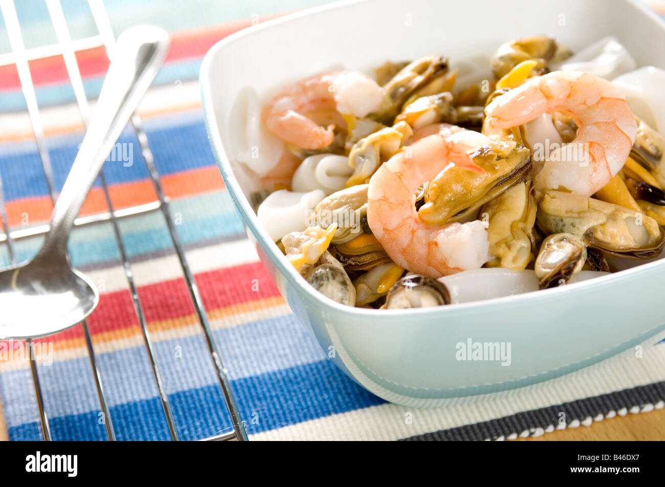 a fresh seafood salad in a dish Stock Photo Alamy