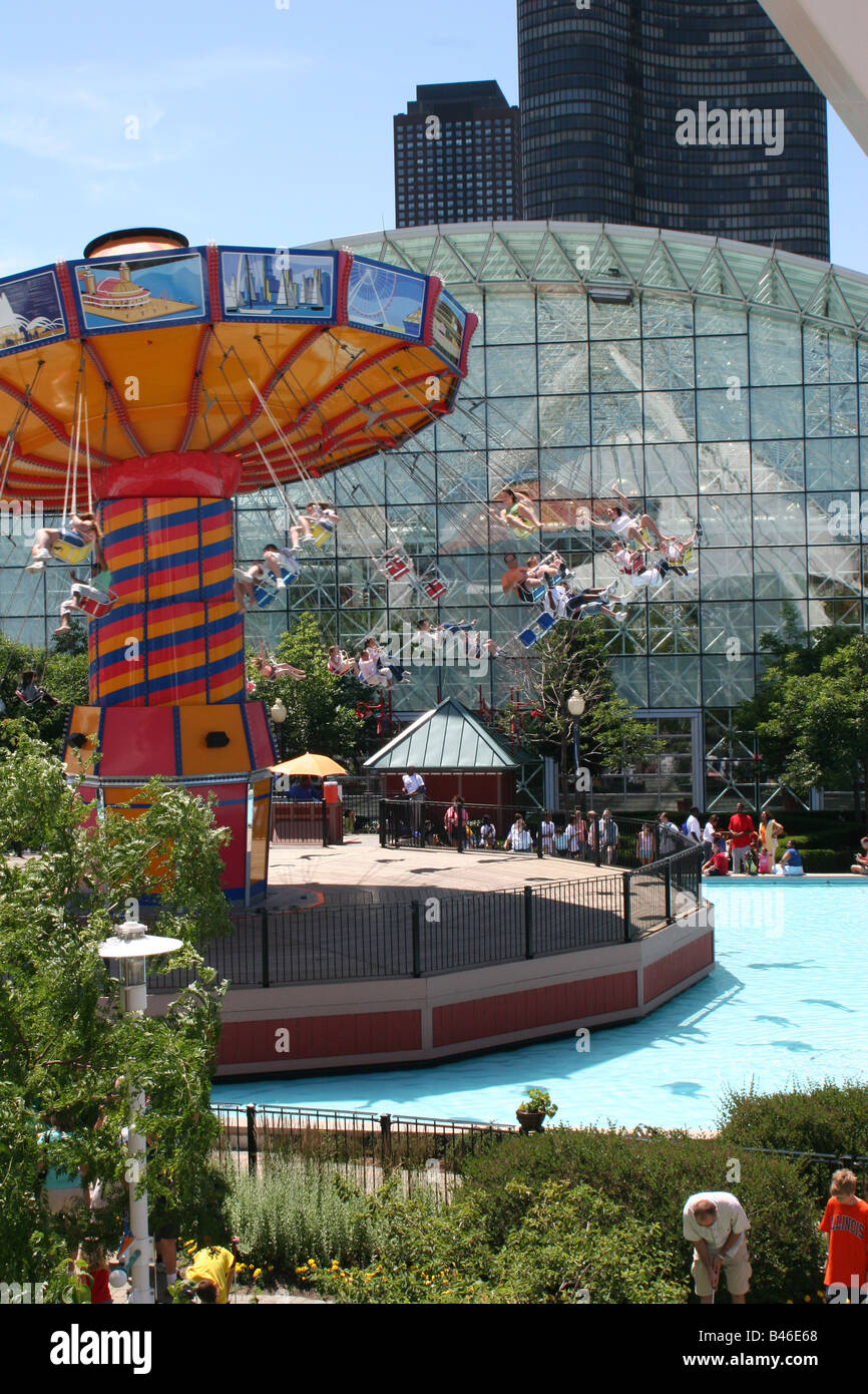 Wave Swinger at the Navy Pier, Chicago, Illinois Stock Photo