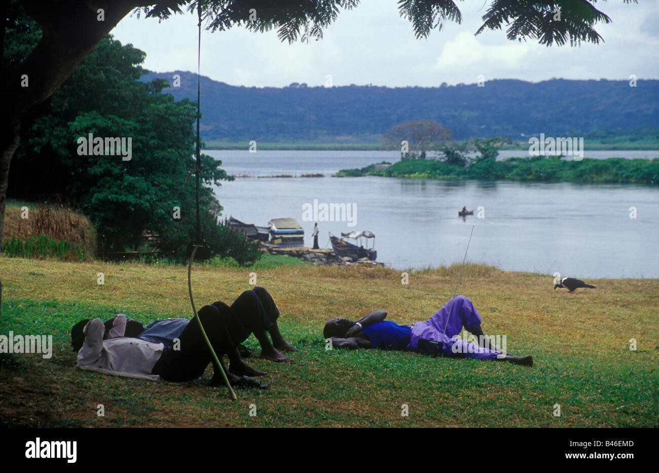 Fishing canoe on the Source of the Nile the location where Speke first  sighted the Source of the Nile in 1862 Jinja Uganda Stock Photo - Alamy