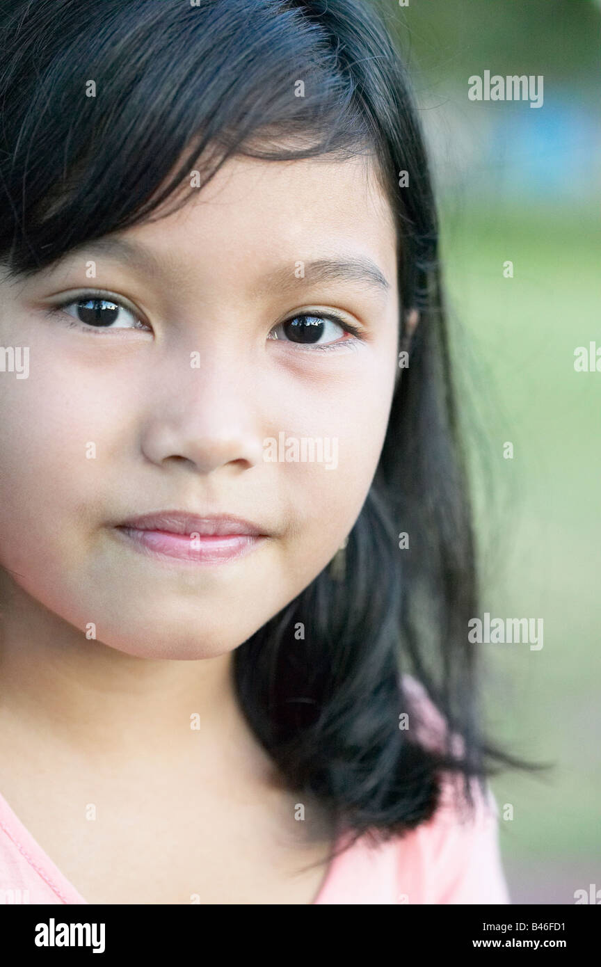 Close-up portrait of a young Philippine girl. Stock Photo