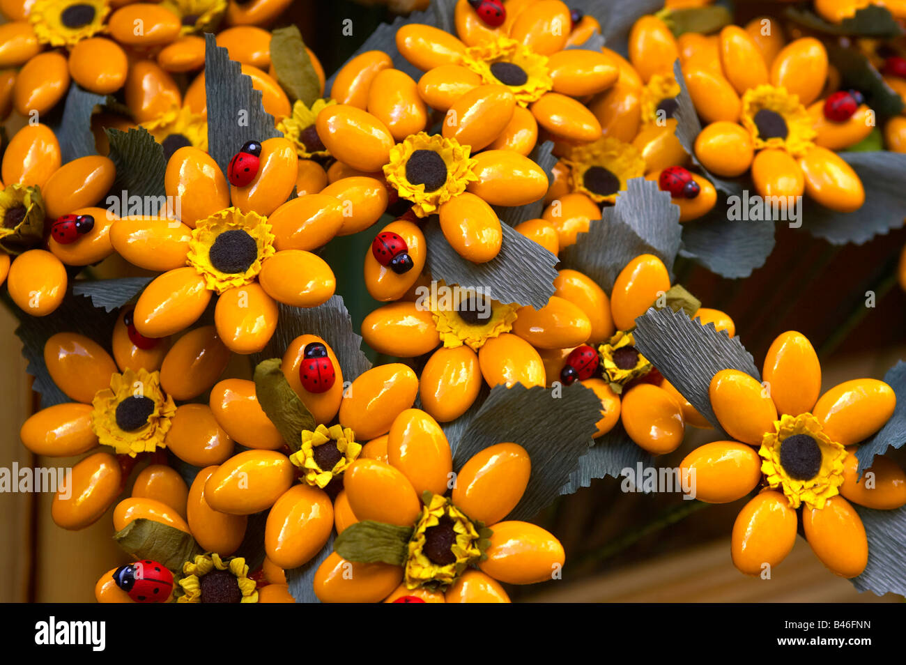 Sugared almonds or confetti, Sulmona, Abruzzo, Italy Stock Photo Alamy