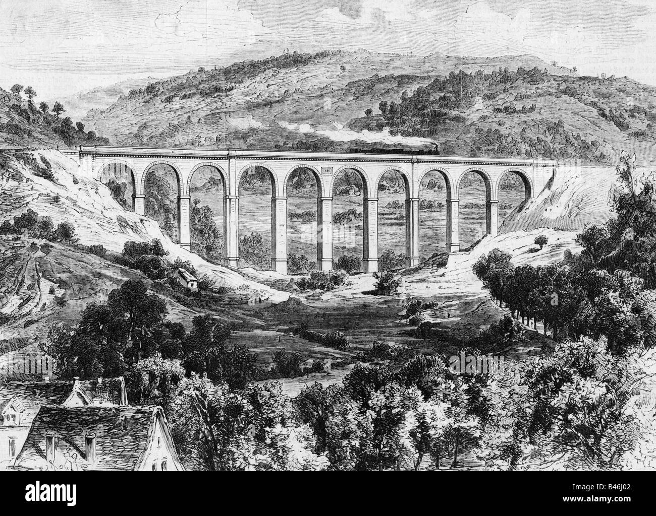 architecture, bridges, railway bridge, Himbaechel Viaduct near Hetzbach