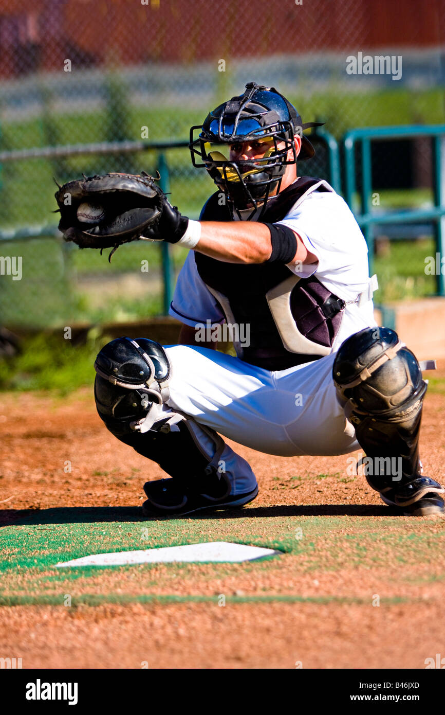 Baseball catcher Stock Photo
