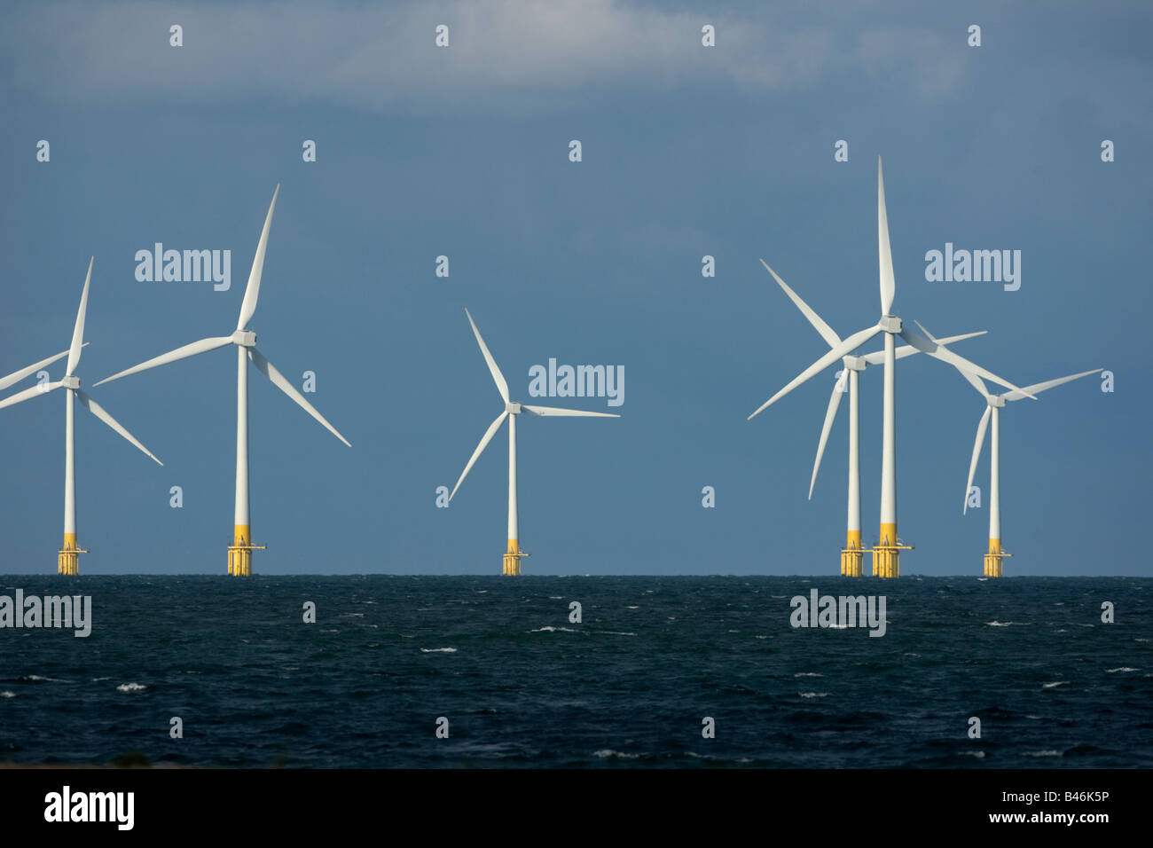 Windfarm offshore wind turbines Stock Photo