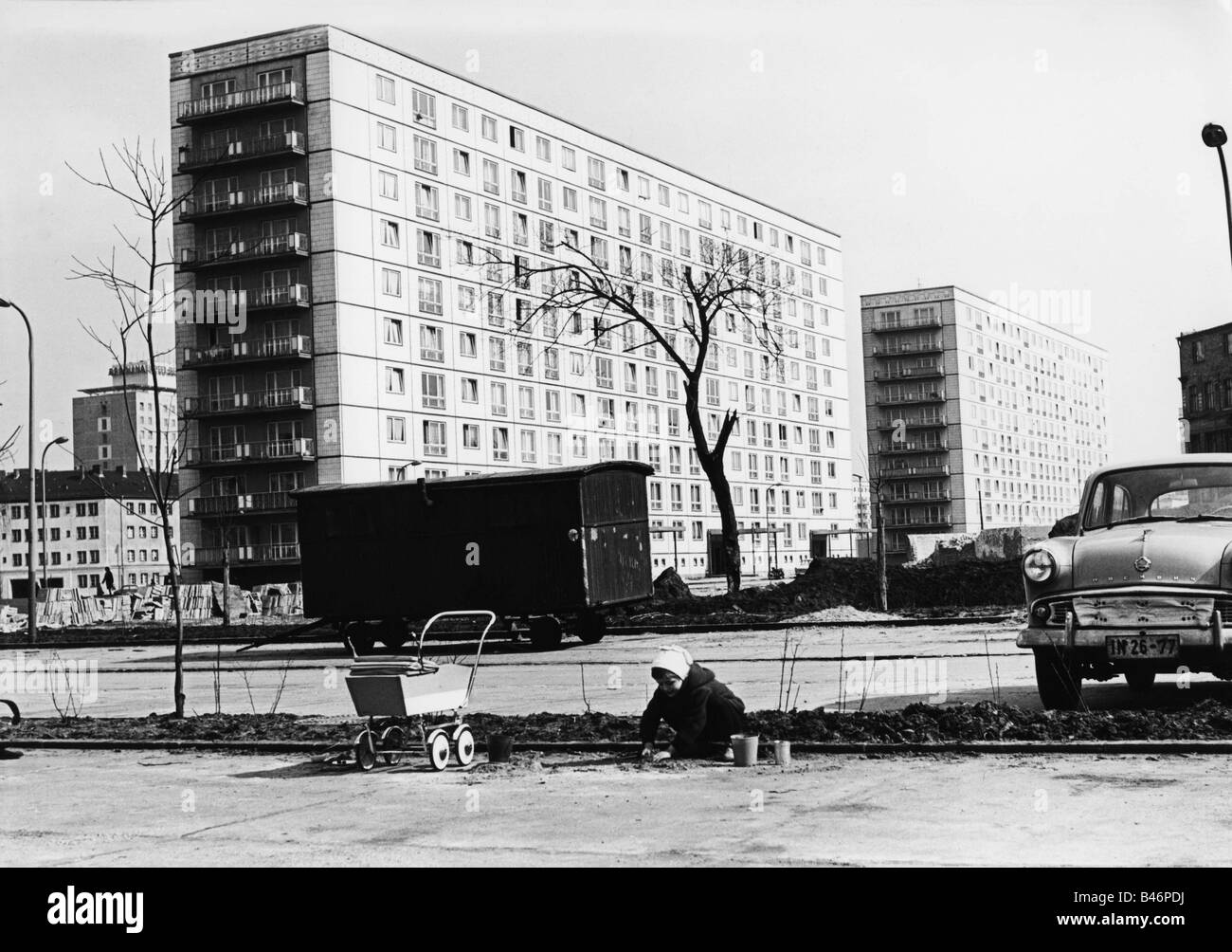 geography / travel, East Germany, Berlin, streets, Karl-Marx-Allee, 1960s, Stock Photo