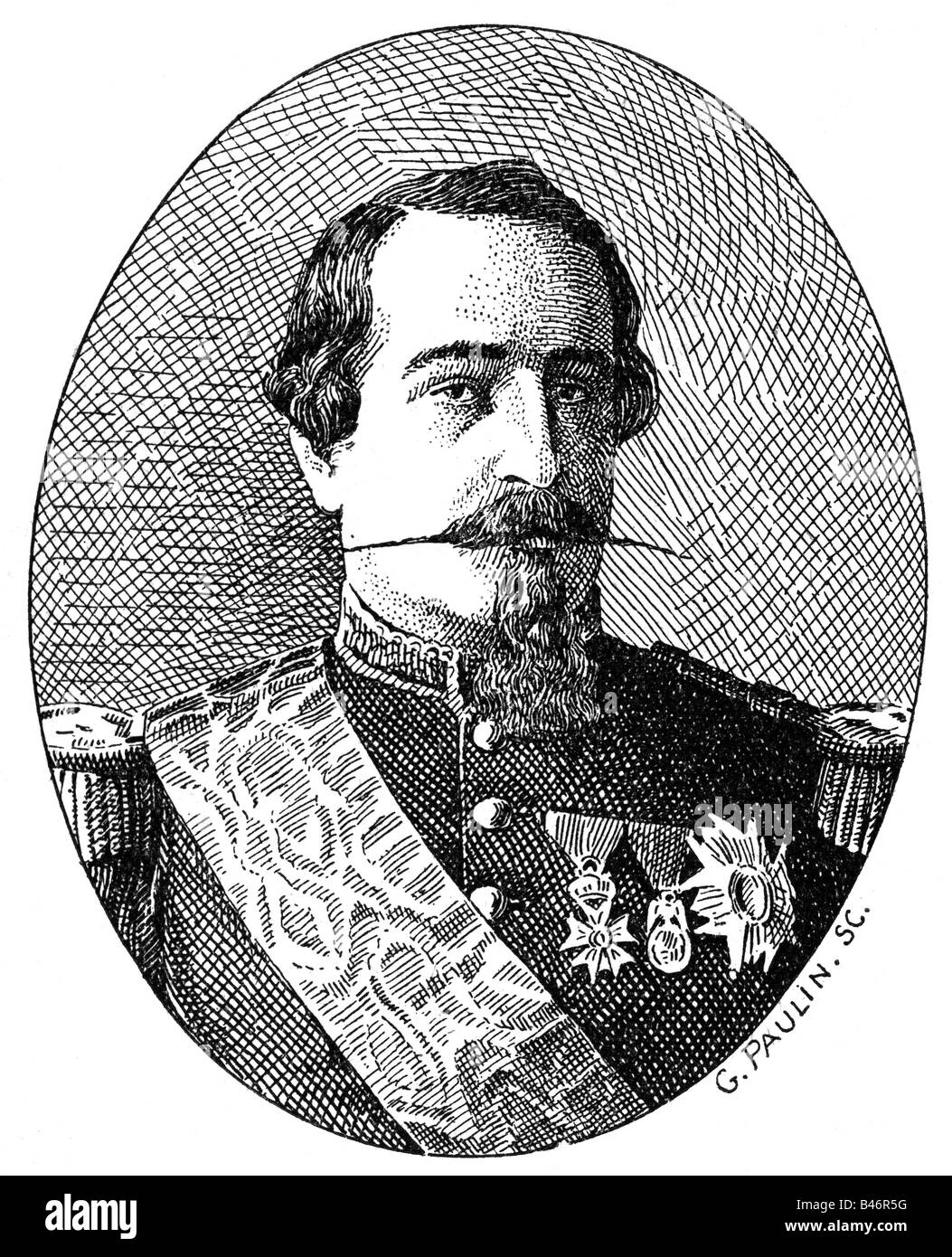 Napoleon III, 20.4.1808 - 9.1.1873, Emperor of the French 2.12.1852 - 2.9.1870, portrait, wood engraving by Paulin, late 19th century, , Stock Photo