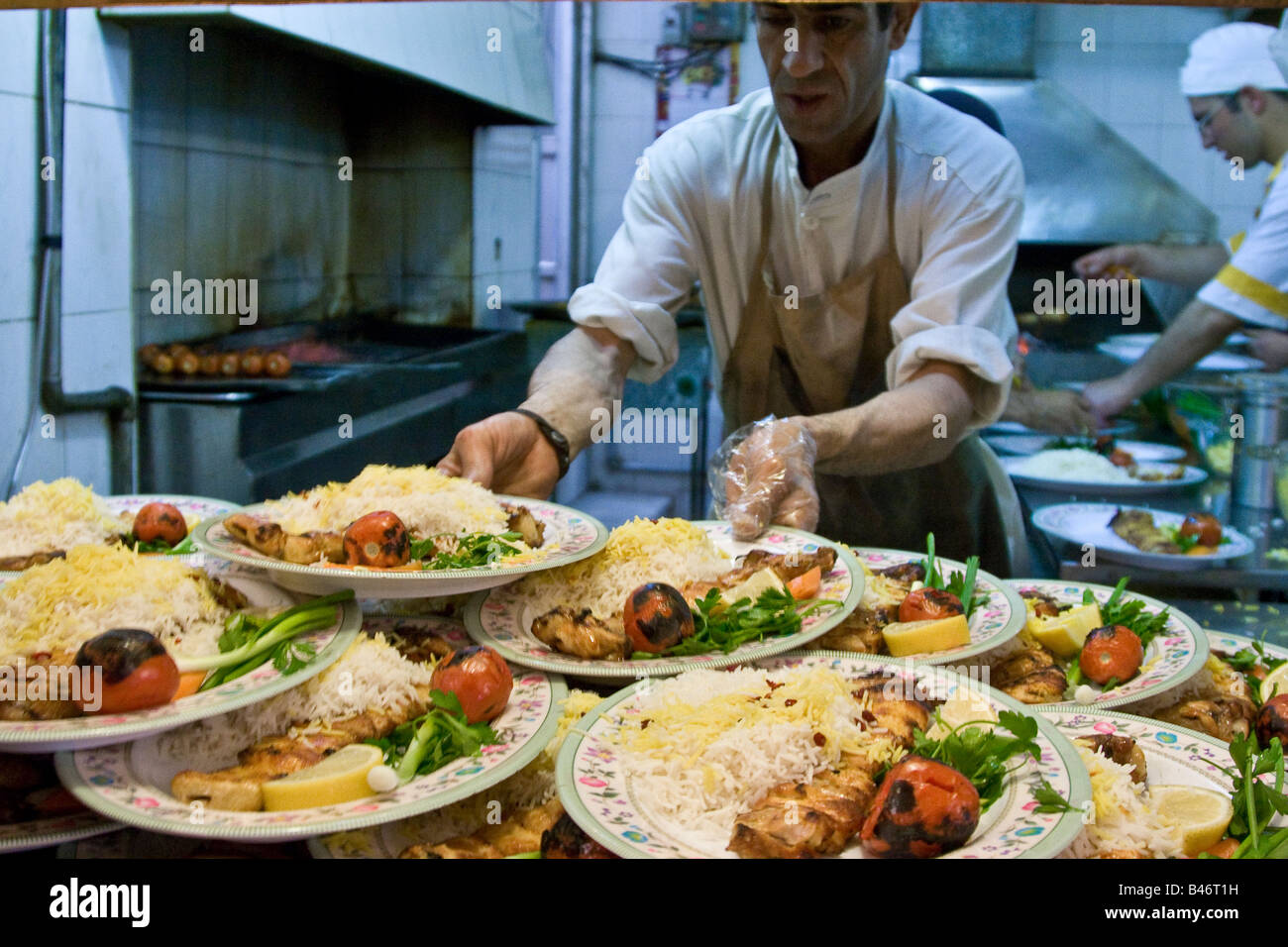 Chicken Kebab with Rice Iranian Food at Bastani Traditional Restaurant
